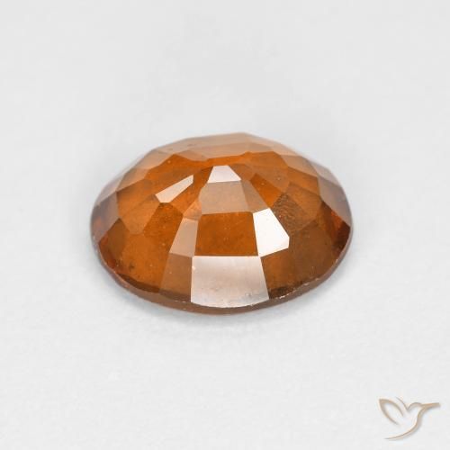 Hessonite Garnet Gemstone in 9.1 x 7.5 mm Size for Sale, Hessonite Garnet Stone in Medium-Dark Orange Color