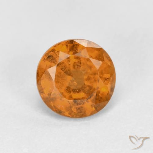1.00ct Natural Earth Orange Hessonite Garnet, Round, VS