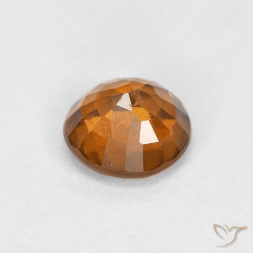Hessonite Garnet Gemstone in 5.7 mm Size for Sale, Hessonite Garnet Stone in Medium Orange Color