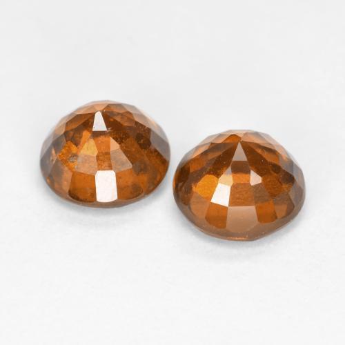 Hessonite Garnet Gemstones in 6 mm (calibrated) Size for Sale, Hessonite Garnet Stones in Deep Orange Color