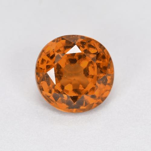 Medium-Dark Orange Hessonite Garnet Gem - 1ct Round Facet (ID: 625388)