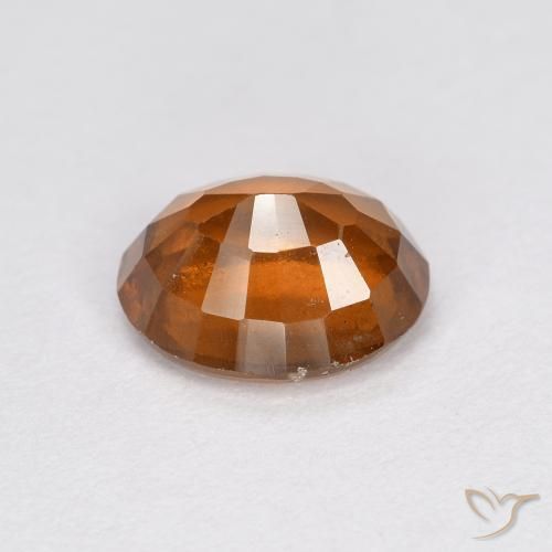 Hessonite Garnet Gemstone in 8 x 6.6 mm Size for Sale, Hessonite Garnet Stone in Medium-Dark Orange Color