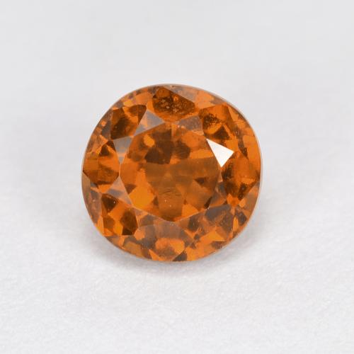 Medium-Dark Orange Hessonite Garnet Gem - 1.1ct Round Facet (ID: 625391)
