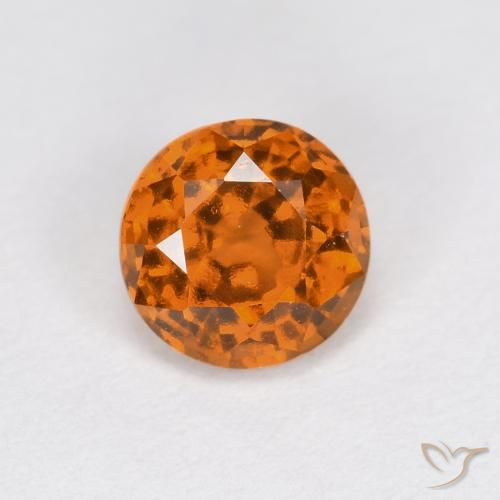 0.91 ct Orange Hessonite Garnet, 5.7 mm Round Cut From Sri Lanka, Photo A
