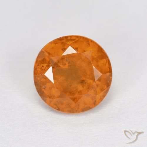 1.03ct Natural Reddish Orange Hessonite Garnet, Round, VS