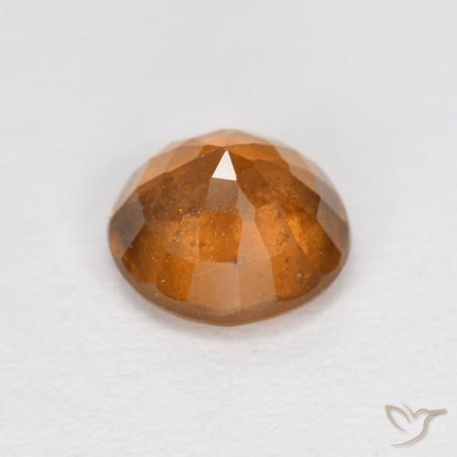 Hessonite Garnet Gemstone in 6 mm (calibrated) Size for Sale, Hessonite Garnet Stone in Reddish Orange Color
