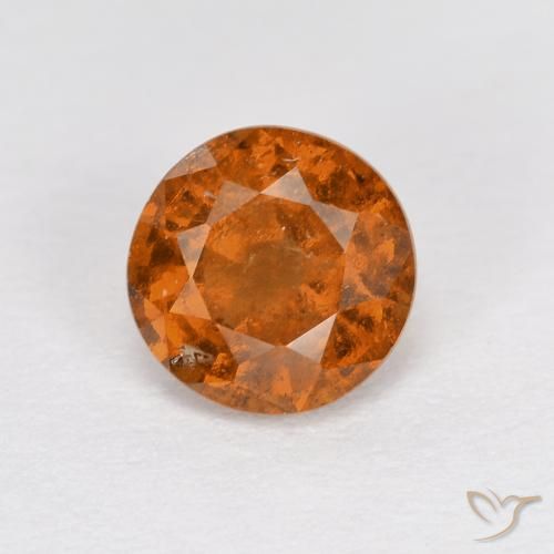 0.96ct Natural Deep Orange Hessonite Garnet, Round, VS