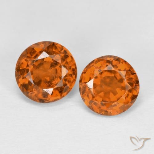 1.82ctw Natural Deep Orange Hessonite Garnet, Round, VS