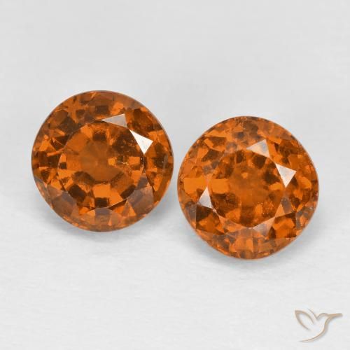 2.16ctw Natural Deep Orange Hessonite Garnet, Round, VS