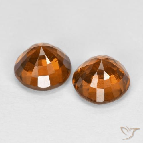 Hessonite Garnet Gemstones in 6 mm (calibrated) Size for Sale, Hessonite Garnet Stones in Deep Orange Color