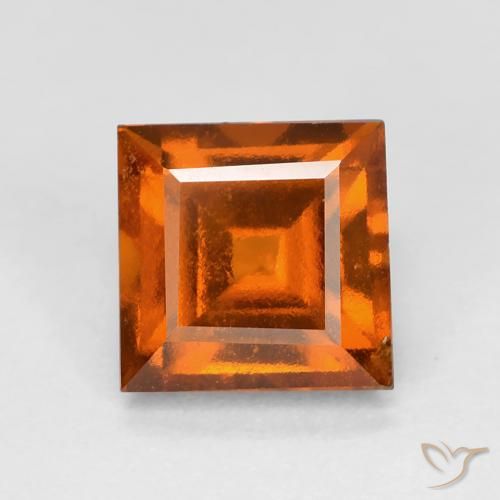 2.04ct Natural Medium-Dark Orange Hessonite Garnet, Square, VS