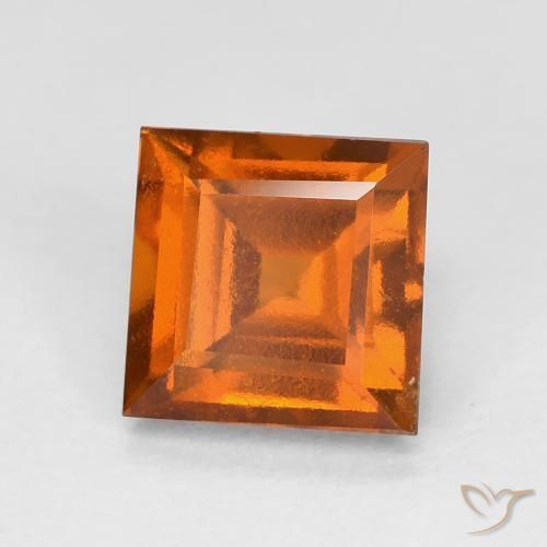 2.04 ct Orange Hessonite Garnet Stone, Natural Hessonite Garnet in Square Facet Shape for Sale