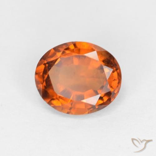 1.48 ct Orange Hessonite Garnet Stone, Natural Hessonite Garnet in Oval Facet Shape for Sale