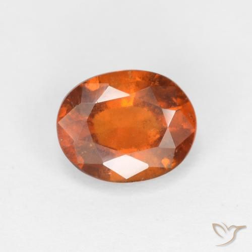 1.24 ct Orange Hessonite Garnet Stone, Natural Hessonite Garnet in Oval Facet Shape for Sale