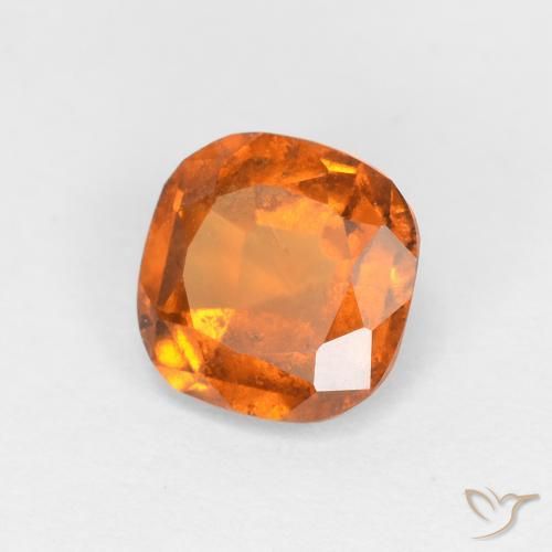 1.13ct Natural Deep Orange Hessonite Garnet, Cushion, VS