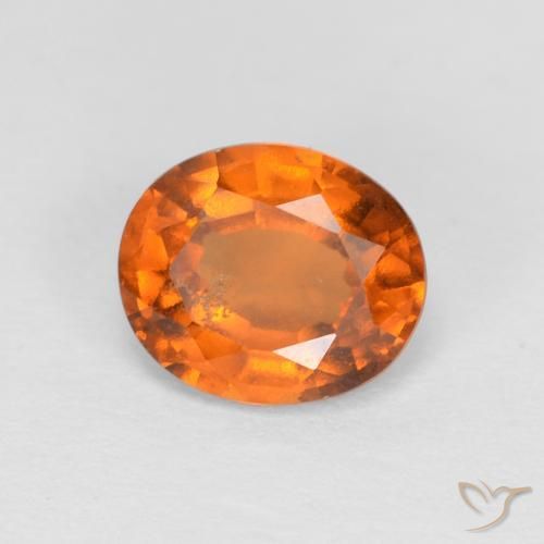 1.46ct Natural Medium Orange Hessonite Garnet, Oval, VS