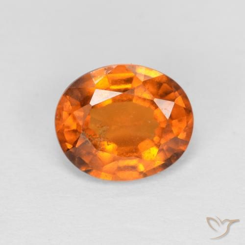 1.46 ct Orange Hessonite Garnet Stone, Natural Hessonite Garnet in Oval Facet Shape for Sale