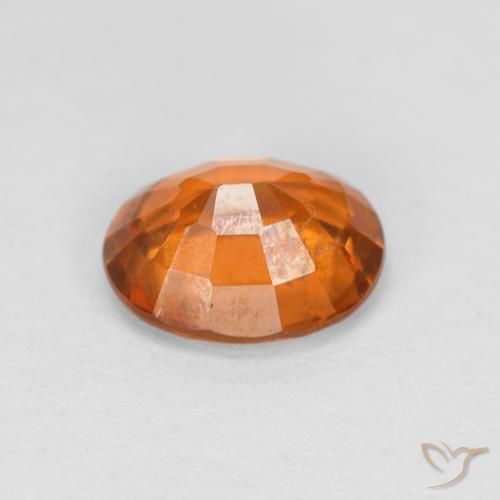 Hessonite Garnet Gemstone in 7.6 x 6.3 mm Size for Sale, Hessonite Garnet Stone in Medium Orange Color