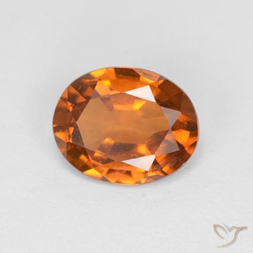 1.51 ct Orange Hessonite Garnet Stone, Natural Hessonite Garnet in Oval Facet Shape for Sale