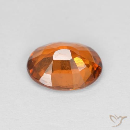 Hessonite Garnet Gemstone in 8.2 x 6.5 mm Size for Sale, Hessonite Garnet Stone in Yellowish Orange Color