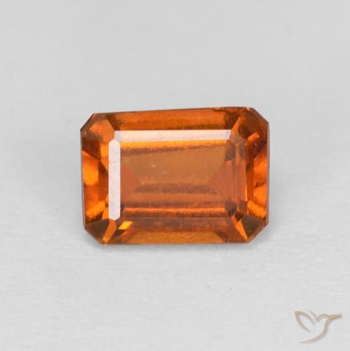 1.21ct Natural Deep Orange Hessonite Garnet, Emerald Cut, VVS-VS