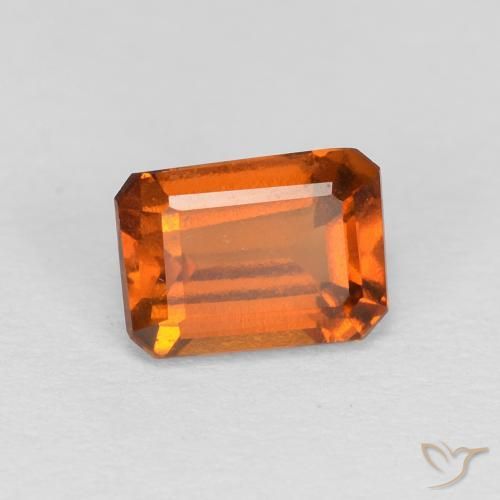 1.21 ct Orange Hessonite Garnet Stone, Natural Hessonite Garnet in Octagon Step Cut Shape for Sale
