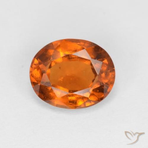 1.45ct Natural Medium Dark-Orange Hessonite Garnet, Oval, VS