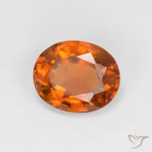 1.45 ct Orange Hessonite Garnet Stone, Natural Hessonite Garnet in Oval Facet Shape for Sale