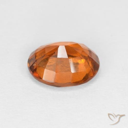 Hessonite Garnet Gemstone in 7.7 x 6.3 mm Size for Sale, Hessonite Garnet Stone in Medium Dark-Orange Color