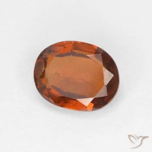 1.59 ct Orange Hessonite Garnet Stone, Natural Hessonite Garnet in Oval Facet Shape for Sale