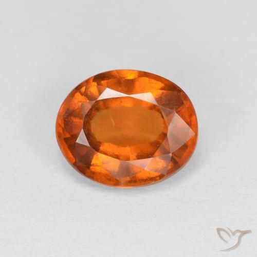 1.38ct Natural Deep Orange Hessonite Garnet, Oval, VS