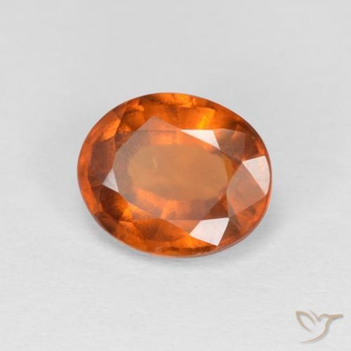 1.38 ct Orange Hessonite Garnet Stone, Natural Hessonite Garnet in Oval Facet Shape for Sale
