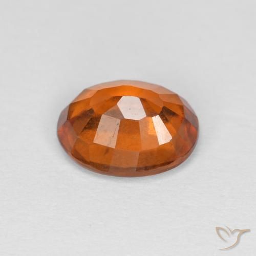 Hessonite Garnet Gemstone in 7.5 x 6.2 mm Size for Sale, Hessonite Garnet Stone in Deep Orange Color