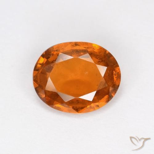 1.53ct Natural Medium Orange Hessonite Garnet, Oval, VS
