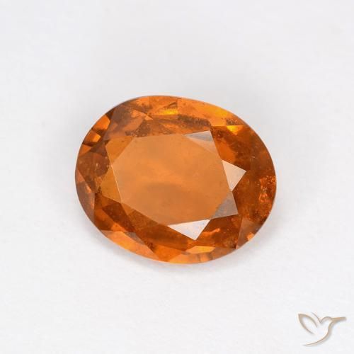 1.53 ct Orange Hessonite Garnet Stone, Natural Hessonite Garnet in Oval Facet Shape for Sale