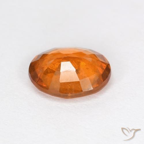 Hessonite Garnet Gemstone in 8.1 x 6.6 mm Size for Sale, Hessonite Garnet Stone in Medium Orange Color