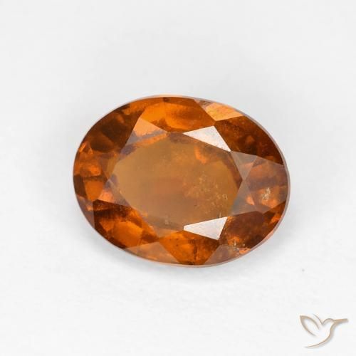 2.05 ct Orange Hessonite Garnet Stone, Natural Hessonite Garnet in Oval Facet Shape for Sale