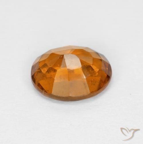 Hessonite Garnet Gemstone in 7.8 x 6.4 mm Size for Sale, Hessonite Garnet Stone in Yellowish Orange Color