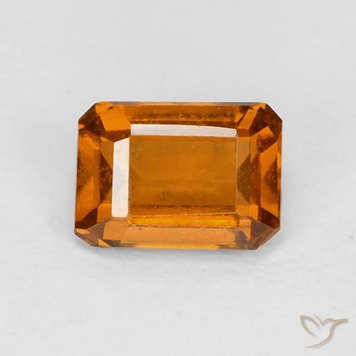 1.29ct Natural Yellowish Orange Hessonite Garnet, Emerald Cut, VS