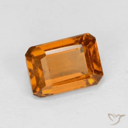 1.29 ct Orange Hessonite Garnet Stone, Natural Hessonite Garnet in Octagon Step Cut Shape for Sale