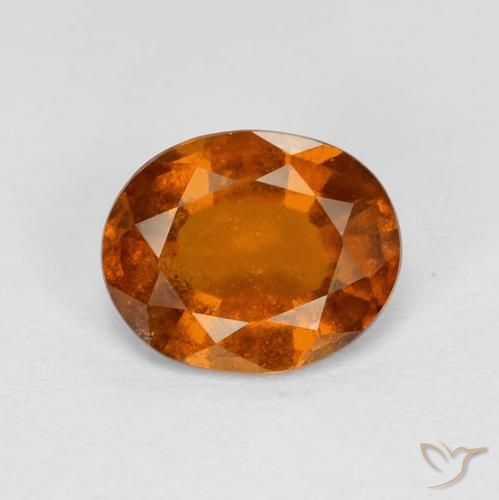 2.35ct Natural Medium Dark-Orange Hessonite Garnet, Oval, VS
