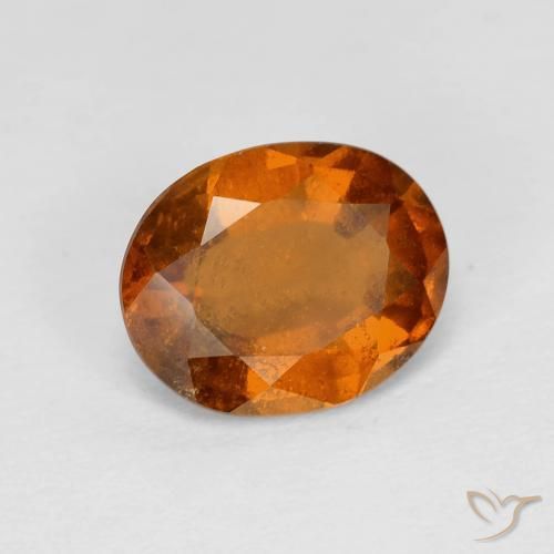 2.35 ct Orange Hessonite Garnet Stone, Natural Hessonite Garnet in Oval Facet Shape for Sale