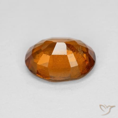 Hessonite Garnet Gemstone in 9.2 x 7.4 mm Size for Sale, Hessonite Garnet Stone in Medium Dark-Orange Color