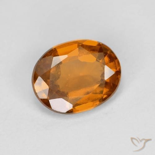 1.75 ct Orange Hessonite Garnet Stone, Natural Hessonite Garnet in Oval Facet Shape for Sale