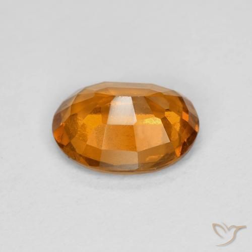 Hessonite Garnet Gemstone in 8.6 x 6.7 mm Size for Sale, Hessonite Garnet Stone in Medium Orange Color