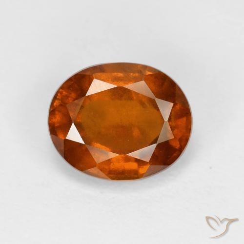 2.16ct Natural Deep Orange Hessonite Garnet, Oval, VS