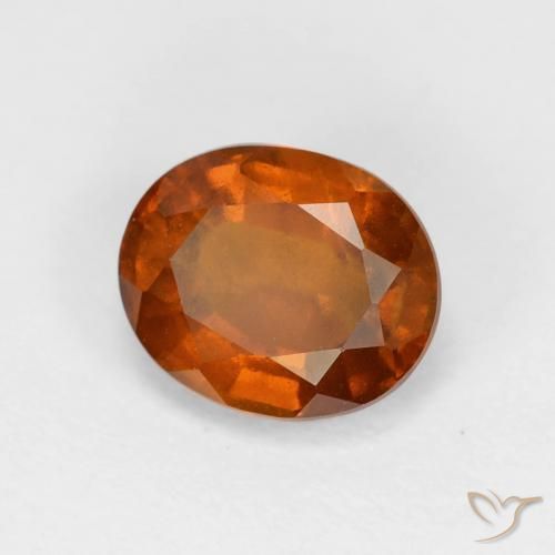 2.16 ct Orange Hessonite Garnet Stone, Natural Hessonite Garnet in Oval Facet Shape for Sale