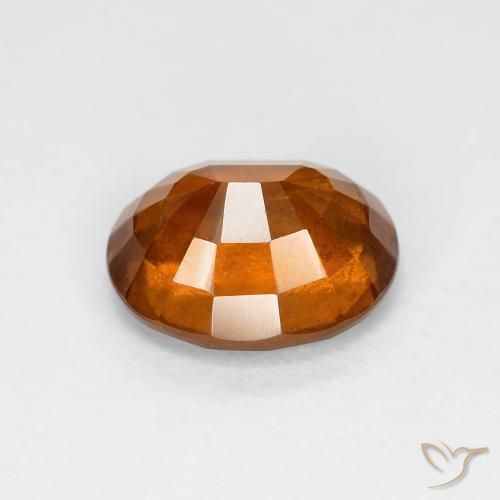 Hessonite Garnet Gemstone in 8.6 x 7 mm Size for Sale, Hessonite Garnet Stone in Deep Orange Color