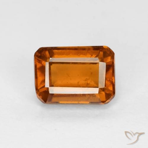 1.48ct Natural Medium Dark-Orange Hessonite Garnet, Emerald Cut, VS