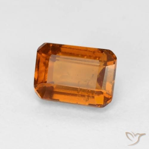 1.48 ct Orange Hessonite Garnet Stone, Natural Hessonite Garnet in Octagon Step Cut Shape for Sale